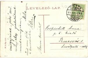 Detta, Ghedu, Deta; Kratzer liget, Milleniumi emlékszobor. W. L. Bp. 1117. / Kratzer-Park mit dem Mi...