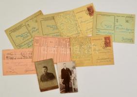 Vegyes papírrégiség tétel, közte militária is: tábori posta (első és második vh.), légi posta, okmán...