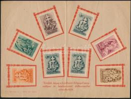 1942 Honvéd karácsony 8 db adománybélyeg emléklapon