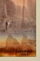 Szendeff Kristóf (1919-1981): Őszi hangulat. Akvarell, papír, jelzett, keretben, 24×35 cm