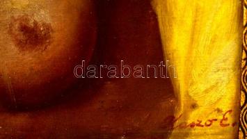 Kaszó jelzéssel: Egzotikus szépség. Olaj, falemez, keretben, 50×40 cm