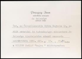 1976-1981 Pozsgay Imre (1933-2016) kulturális, majd művelődési miniszter saját kezű aláírása egy gép...