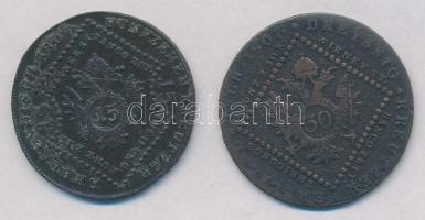 1807S 15kr Cu + 1807B 30kr Cu "I. Ferenc" T:2-,3