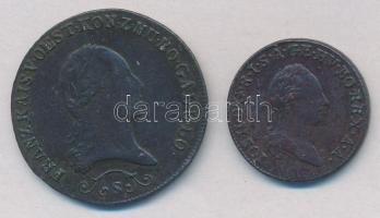 1781B 1kr Cu "II. József" + 1812S 3kr Cu "I. Ferenc" T:2-