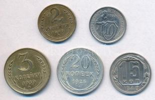 Szovjetunió 1925-1940. 2k-20k (5xklf) közte 1925. 20k Ag T:2
Soviet Union 1925-1940. 2 Kopeks - 20 ...