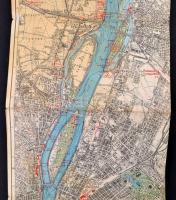 cca 1929 Vízisporttérképek: 5. sz., Duna Budapest-Vác, 33 km,1:25.000, Bp. M. Kir. Állami Térképésze...
