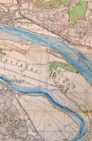 cca 1929 Vízisporttérképek: 5. sz., Duna Budapest-Vác, 33 km,1:25.000, Bp. M. Kir. Állami Térképésze...