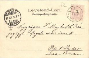 1899 Arad, Vértanú szobor / martyrs' statue, monument, street view, Art Nouveau, litho