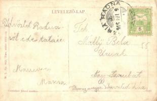 Máriaradna, Radna; Templom tér, Kegytemplom, üzlet. W. L. Bp. 3021. Csauscher József kiadása / squar...