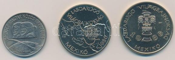 1980. 100Ft Ni "Szovjet-magyar közös űrrepülés" + 1985. 100Ft alpakka "Labdarúgó Világbajnokság Mexikó" (2xklf) T:BU