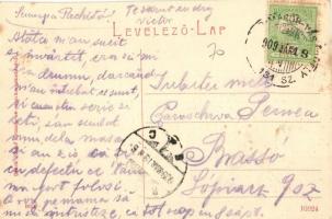 Marosludas, Ludus; Vasútállomás, pályaudvar, vasutasok, létra. W. L. (?) 1614. Glück József kiadása ...