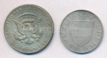 Vegyes: Amerikai Egyesült Államok 1968D 1/2$ Ag "Kennedy" + Ausztria 1966. 10Sch Ag T:2
M...