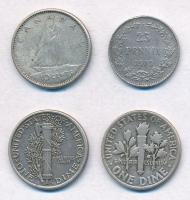 Vegyes 4db-os kisezüst tétel, közte Amerikai Egyesült Államok, Finnország, Kanada T:2,2-
4pcs of va...