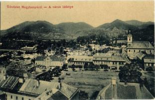 Nagybánya, Baia Mare; látkép, üzletek, templom. W. L. 2368. / general view, shops, church (EK)