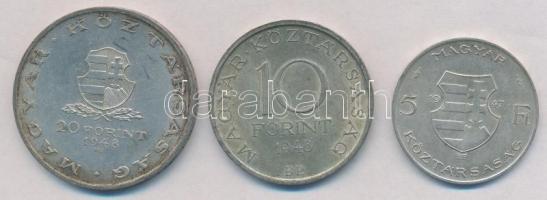 1947. 5Ft Ag "Kossuth" + 1948. 10Ft Ag "Széchenyi" + 20Ft Ag "Táncsics"...