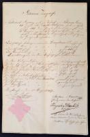 1857-1858 Pécsi Püspöki Tanító Intézet végbizonyítványa és bizonyítványa, szárazpecsétekkel, 1db 30 ...