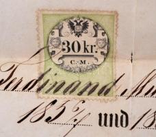 1857-1858 Pécsi Püspöki Tanító Intézet végbizonyítványa és bizonyítványa, szárazpecsétekkel, 1db 30 ...