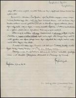 1918 Szeghalmi Gyula (1876-1963) író, helytörténész, régész, fényképész saját kézzel írt levele, haj...
