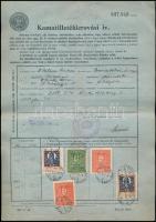 1932 6 db Kamatilletéklerovási ív sok illetékbélyeggel