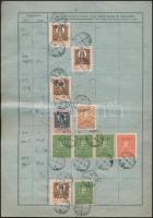 1932 6 db Kamatilletéklerovási ív sok illetékbélyeggel