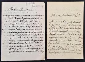 1918 Zigány Árpád (1865-1936) újságíró, író, műfordító, szerkesztőnek írt 2 db levél