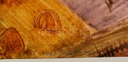 Jelzés nélkül: Szántóföldek. Akvarell, papír, 29×42 cm