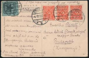 2 különböző eszperantó levélzáró német képeslapon Budapestre