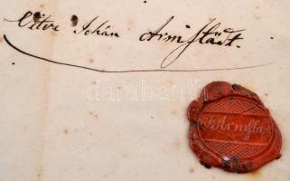 1863-1864 Pest, József külvárosi bíróság 2 db igazolása pecsétekkel, viaszpecsétekkel, kivágással