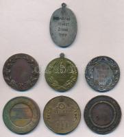 7db-os vegyes magyar sportérem tétel, közte 1928. "MAC II. Futárversenye" T:2,2- fülnyom