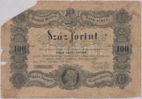 1848. 100Ft Kossuth bankó T:IV anyaghiány Hungary 1848. 100Ft Kossuth banknote C:G missing material Adamo G114
