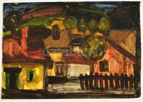 Jelzés nélkül: Házak. Akvarell, papír, 32×46 cm