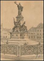 Olvashatatlan jelzéssel: Arad, Szabadság-szobor, ceruza, papír, 22×16 cm
