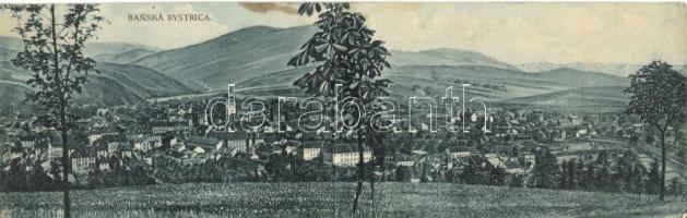 Besztercebánya, Banská Bystrica; kihajtható panorámalap / foldable panoramacard (EK)