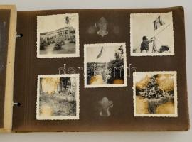 1942 Mátrafüred, a kalocsai 874. számú Szent László cserkészcsapat táborának képei, albumba rendezve, érdekes fényképekkel, kb. 30 kép