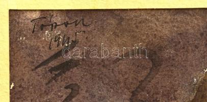 Olvashatatlan jelzéssel: Női portré. Akvarell, papír, 30×22 cm