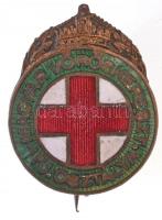 ~1910-1920. Magyar Vöröskereszt Ifjúsági Osztálya zománcozott Br jelvény (25x19mm) T:1- / Hungary ~1910-1920. Hungarian Red Cross Youth Section enamelled Br badge (25x19mm) C:AU
