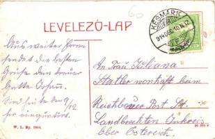 Késmárk, Kezmarok; Kossuth Lajos utca, üzlet, Schicht szappan reklám. W. L. Bp. 2904. / street view,...