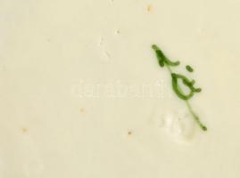 Jelzett kézzel festett csésze és alj, kopott