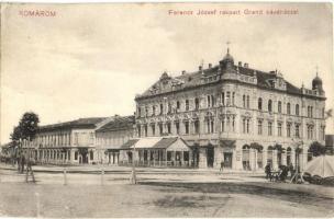 Komárom, Komárno; Ferenc József rakpart, Grand kávéház. L. H. K. 12. / Franz Joseph quay, wharf, Grand Café (EK)