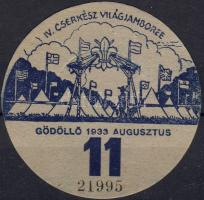1933. Jamboree utazási kitűző / Abzeichen für Eisenbahnfahrt, Unterlager 11