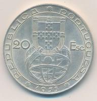 Portugália 1953. 20E Ag "A pénzügyi reform 25. évfordulója" T:1- 
Portugal 1953. 20 Escud...