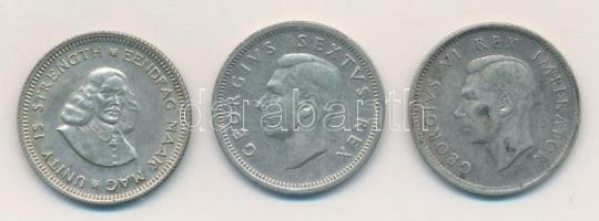 Dél-Afrika 1942-1961. 6p Ag (3xklf) T:2,2- patina
South Africa 1942-1961. 6 Pence Ag (3xdiff) C:XF,...