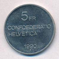 Svájc 1990B 5Fr Cu-Ni "Gottfried Keller" T:1- 
Switzerland 1990B 5 Francs Cu-Ni "Got...