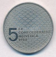 Svájc 1988B 5Fr Cu-Ni "Olimpia - Galamb és gyűrűk" T:1- Switzerland 1988B 5 Francs Cu-Ni &...