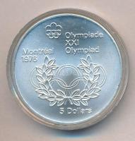 Kanada 1973. 5$ Ag "Montreali olimpia - Olimpiai karikák" T:1
Canada 1973. 5 Dollars Ag &...