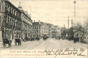 Shanghai, French Bund (Melchers & Co., Hong), street view, carriages (Rb)
