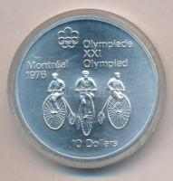 Kanada 1974. 10$ Ag "II. Erzsébet / Montreali Olimpia - kerékpározás" T:1 
Canada 1974. 1...