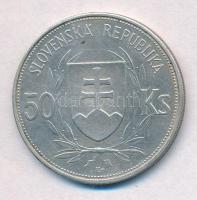 Szlovákia 1944. 50K Ag "Függetlenség 5. évfordulója" T:2 Slovakia 1944. 50 Korun Ag "...