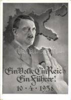1938 Ein Volk, ein Reich, ein Führer! Adolf Hitler, NSDAP German Nazi Party propaganda + 1938 Wien Ein Volk, ein Reich, ein Führer! So. Stpl. (r)