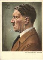Adolf Hitler. NSDAP German Nazi Party propaganda, swastika. s: W. Münch-Khe + 1939 Wien Großkundgebung des Deutschen Roten Kreuzes So. Stpl. (EK)